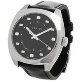 Gucci GG2570 Quartz Black Dial Black Leather Strap Watch For Men - YA142307 Buy Now By Gucci
