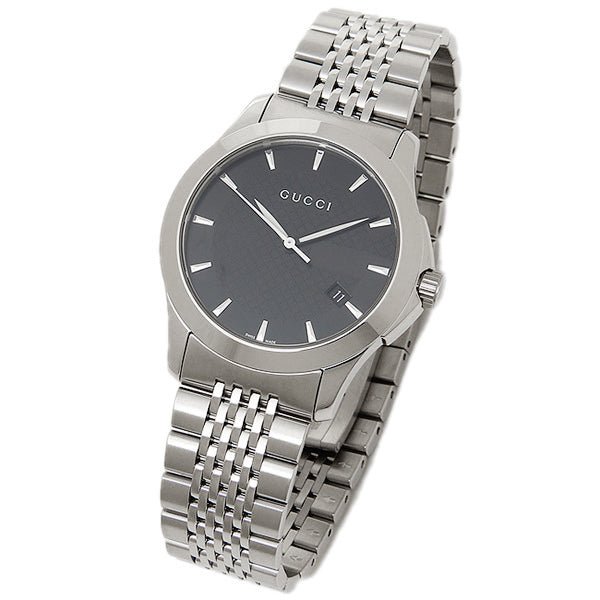 Gucci G Timeless Black Dial Silver Steel Strap Watch For Men - YA126402 Buy Now By Gucci