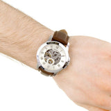 Fossil Grant Automatic White Dial Brown Leather Strap Watch for Men - ME3052 Buy Now By Fossil