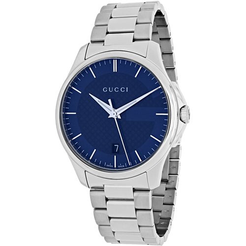 Gucci G Timeless Blue Dial Silver Steel Strap Watch For Men - YA126440 Buy Now By Gucci