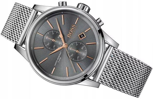 Hugo Boss Jet Chronograph Grey Dial Silver Mesh Bracelet Watch for Men - 1513440 Buy Now By Hugo Boss