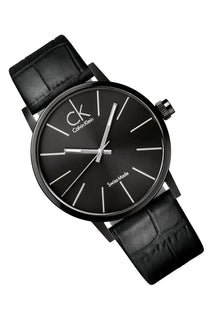Calvin Klein Post Minimal Black Dial Black Leather Strap Watch for Men - K7621401 Buy Now By Calvin Klein