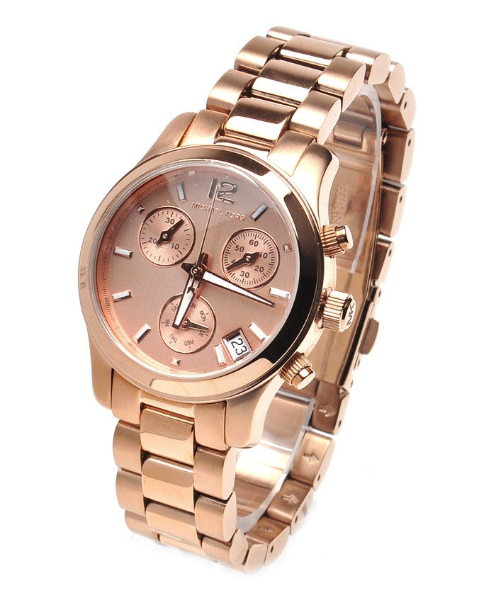 Michael Kors Runway Chronograph Rose Gold Dial Rose Gold Steel Strap Watch for Women - MK5430 Buy Now By Michael Kors