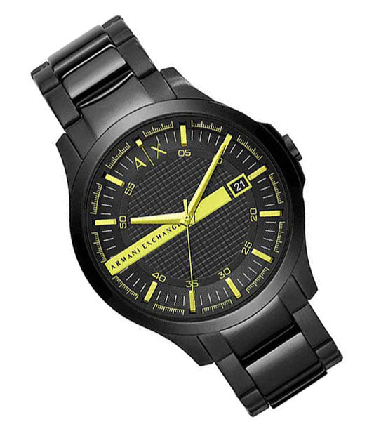 Armani Exchange Hampton Black Dial Black Steel Strap Watch For Men - AX2407 Buy Now By Armani Exchange