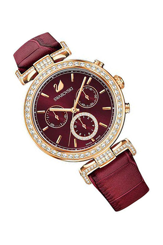 Swarovski Era Journey Red Dial Red Leather Strap Watch for Women - 5416701 Buy Now By Swarovski