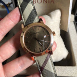 Burberry The City Rose Gold Dial Brown Leather Strap Watch for Women - BU9040 Buy Now By Burberry