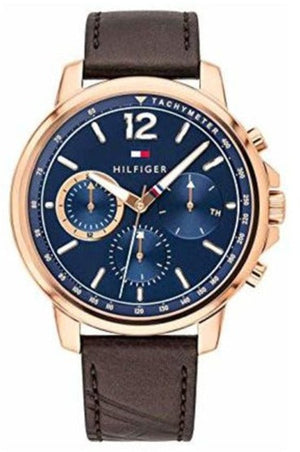 Tommy Hilfiger London Chronograph Blue Dial Brown Leather Strap Watch for Men - 1791532 Buy Now By Tommy Hilfiger