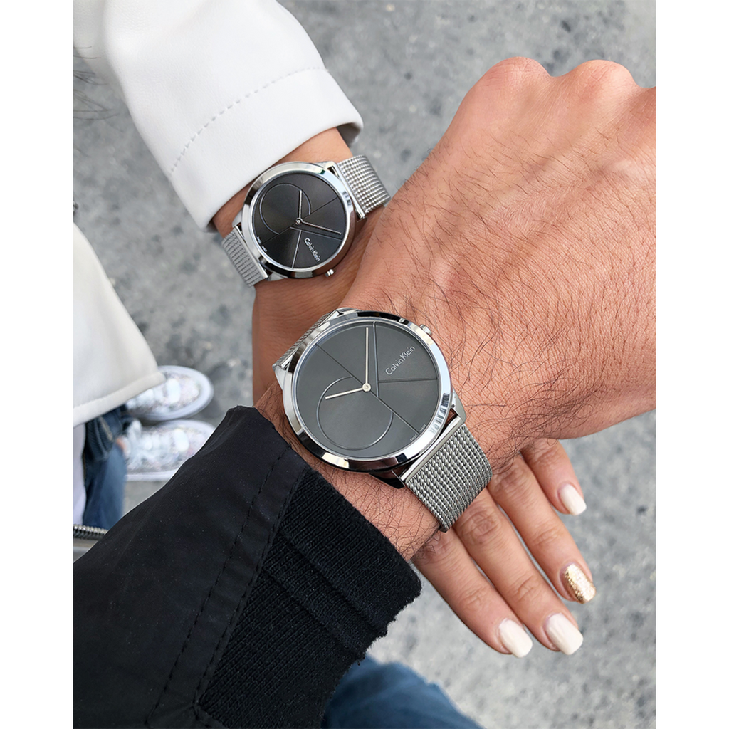 Calvin Klein Minimal Black Dial Silver Mesh Bracelet Watch for Women - K3M22123 Buy Now By Calvin Klein