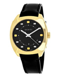 Gucci GG2570 Black Dial Black Leather Strap Watch For Men - YA142310 Buy Now By Gucci