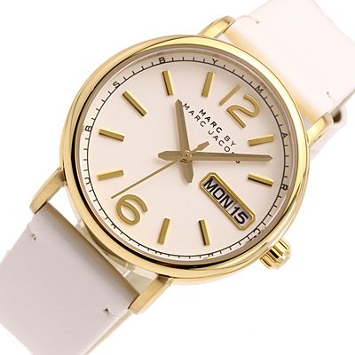 Marc Jacobs Fergus White Dial White Leather Strap Watch for Women - MBM8653 Buy Now By Marc Jacobs