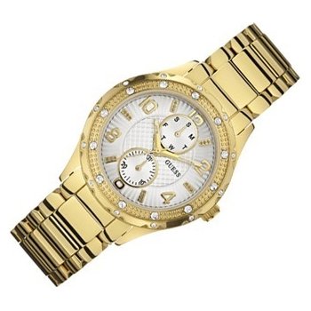 Guess Siren Diamonds Silver Dial Gold Steel Strap Watch for Women - W0442L2 Buy Now By Guess