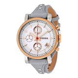 Fossil Original Boyfriend White Dial Light Blue Leather Strap Watch for Women - ES4045 Buy Now By Fossil