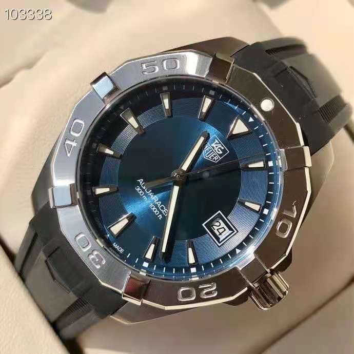 Tag Heuer Aquaracer Quartz Blue Dial Black Rubber Strap Watch for Men - WAY1112.FT8021 Buy Now By Tag Heuer