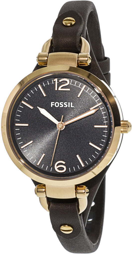 Fossil Georgia Smoke Grey Dial Grey Leather Strap Watch for Women - ES3077 Buy Now By Fossil