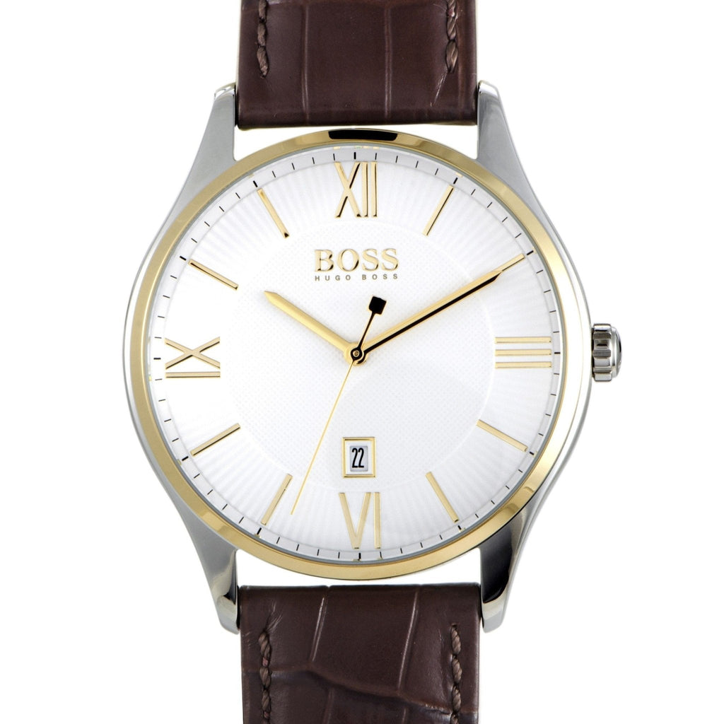 Hugo Boss Classic White Dial Brown Leather Strap Watch for Men - 1513486 Buy Now By Hugo Boss