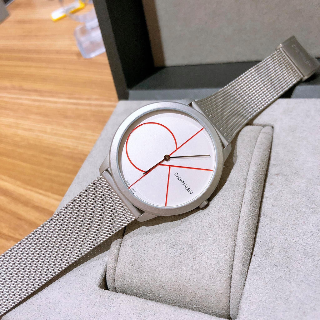 Calvin Klein Minimal White Dial Silver Mesh Bracelet Watch for Women - K3M52152 Buy Now By Calvin Klein