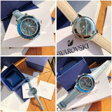 Swarovski Octea Lux Chrono Blue Dial Blue Leather Strap Watch for Women - 5580600 Buy Now By Swarovski