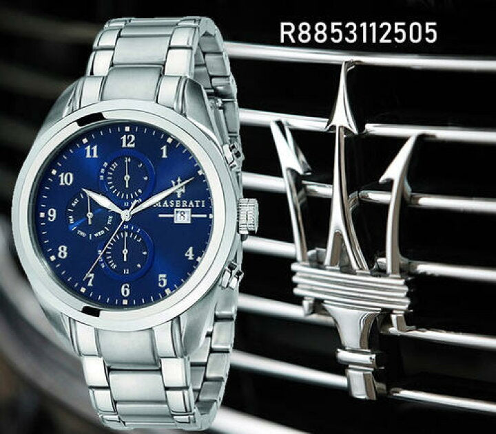 Maserati Traguardo Blue Dial Silver Steel Strap Watch For Men - R8853112505 Buy Now By Maserati