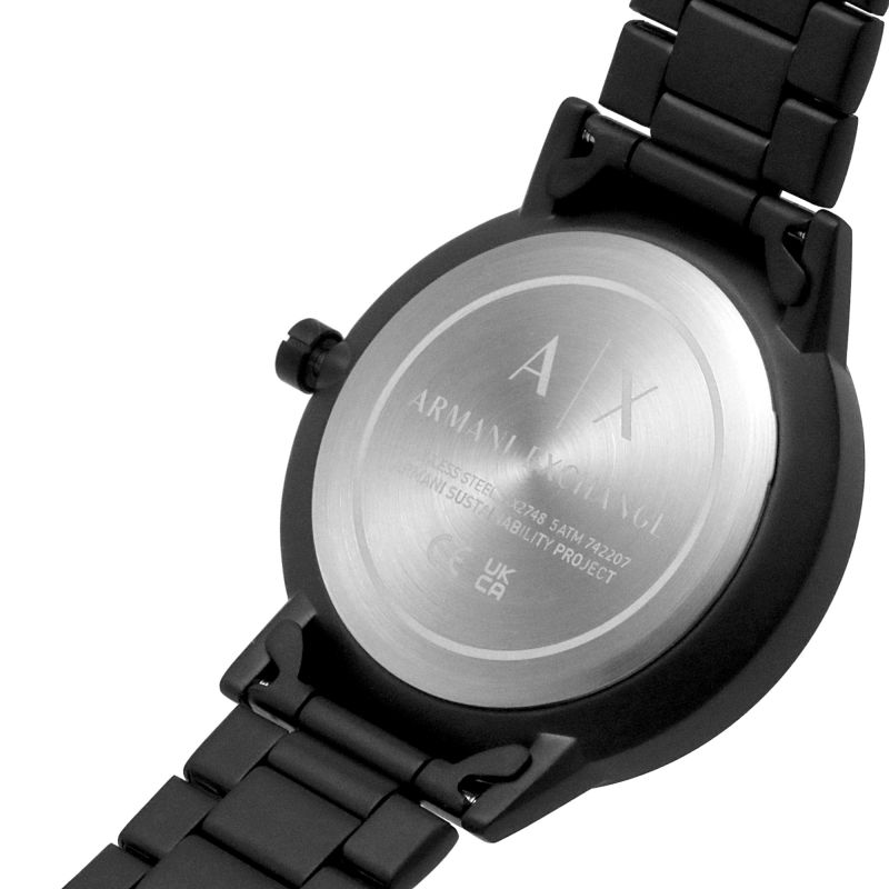 Armani Exchange Cayde Chronograph Black Dial Black Steel Strap Watch for Men - AX2748 Buy Now By Armani Exchange