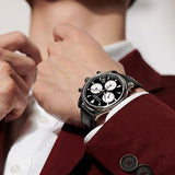 Movado Heritage Chronograph Black Dial Black Leather Strap Watch for Men - 3650005 Buy Now By Movado