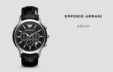 Emporio Armani Renato Chronograph Black Dial Black Leather Strap Watch For Men - AR2447 Buy Now By Emporio Armani