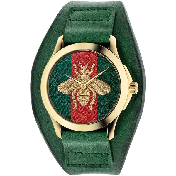 Gucci G Timeless Red Green Dial Green Leather Strap Watch For Women - YA126545 Buy Now By Gucci