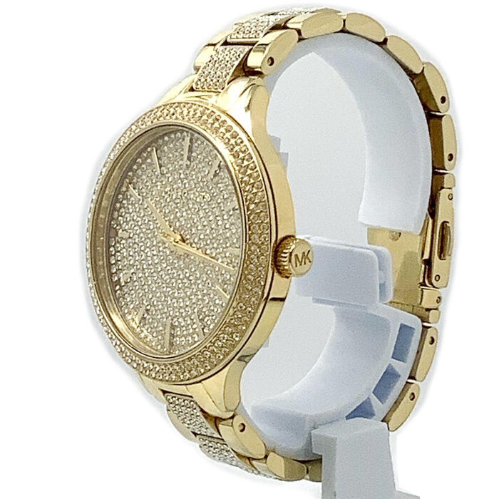 Michael Kors Slim Runway Crystals Gold Dial Gold Steel Strap Watch for Women - MK3632 Buy Now By Michael Kors
