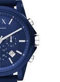 Armani Exchange Outerbanks Chronograph Blue Dial Blue Silicone Strap Watch For Men - AX1327 Buy Now By Armani Exchange