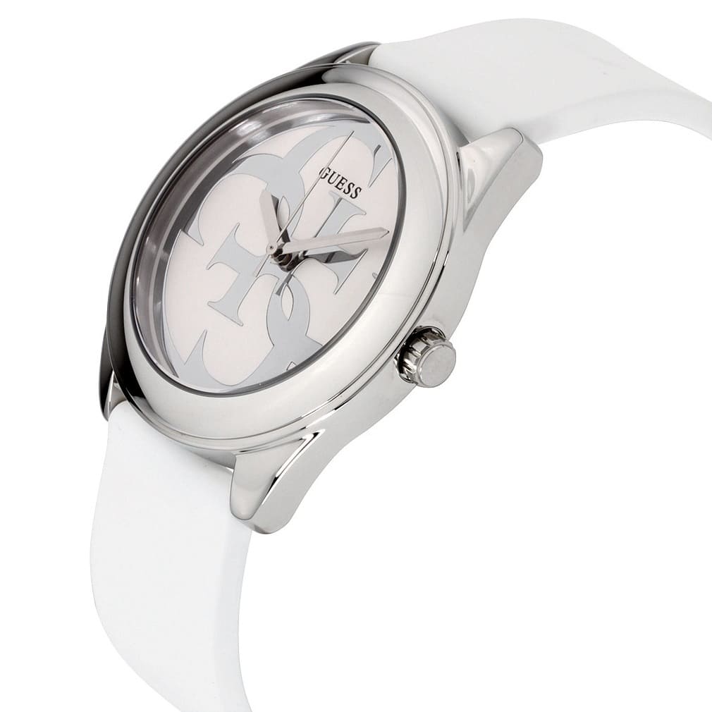 Guess G Twist Quartz White Dial White Silicone Strap Watch For Women - W0911L1 Buy Now By Guess