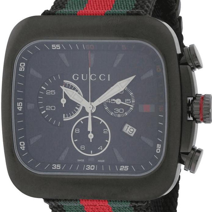 Gucci Coupe Chronograph Quartz Black Two Tone NATO Strap Watch For Men - YA131202 Buy Now By Gucci