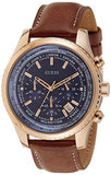Guess Persuit Chronograph Blue Dial Brown Leather Strap Watch for Men - W0500G1 Buy Now By Guess