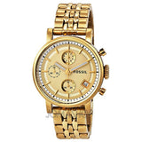 Fossil Boyfriend Chronograph Gold Dial Gold Steel Strap Watch for Women - ES2197 Buy Now By Fossil