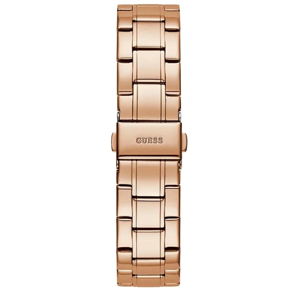 Guess Sparkler Diamonds Black Dial Rose Gold Steel Strap Watch for Women - GW0111L3 Buy Now By Guess