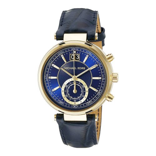 Michael Kors Sawyer Blue Dial Blue Leather Strap Watch for Women - MK2425 Buy Now By Michael Kors