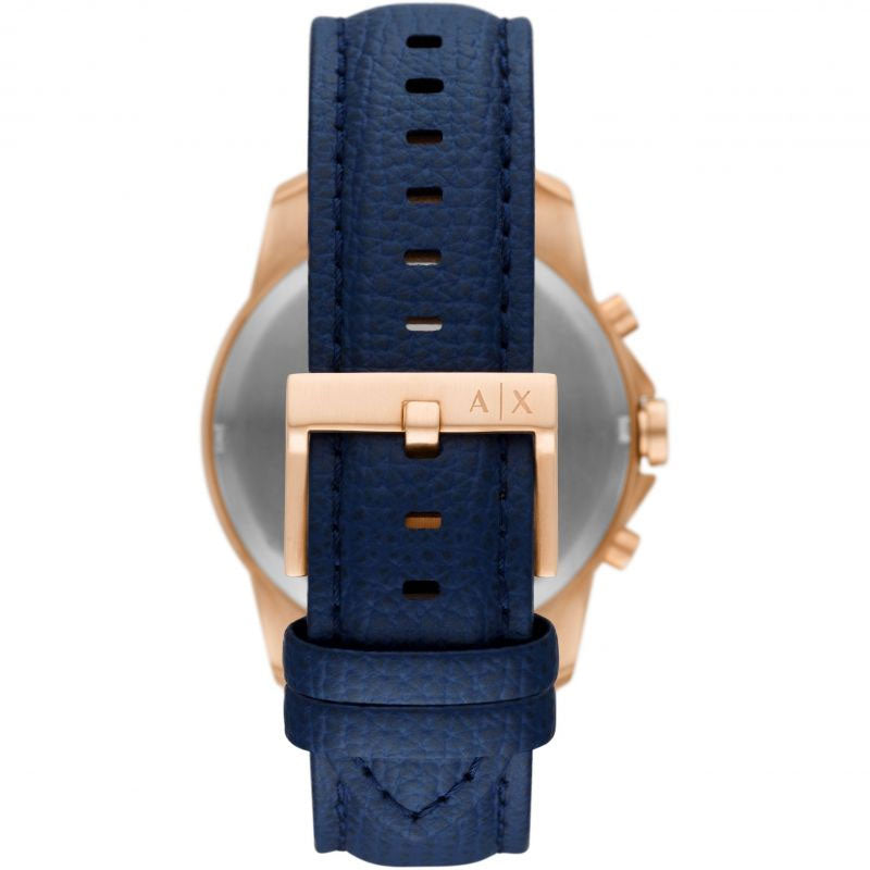 Armani Exchange Banks Chronograph Blue Dial Blue Leather Strap Watch For Men - AX1723 Buy Now By Armani Exchange
