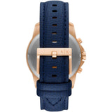 Armani Exchange Banks Chronograph Blue Dial Blue Leather Strap Watch For Men - AX1723 Buy Now By Armani Exchange