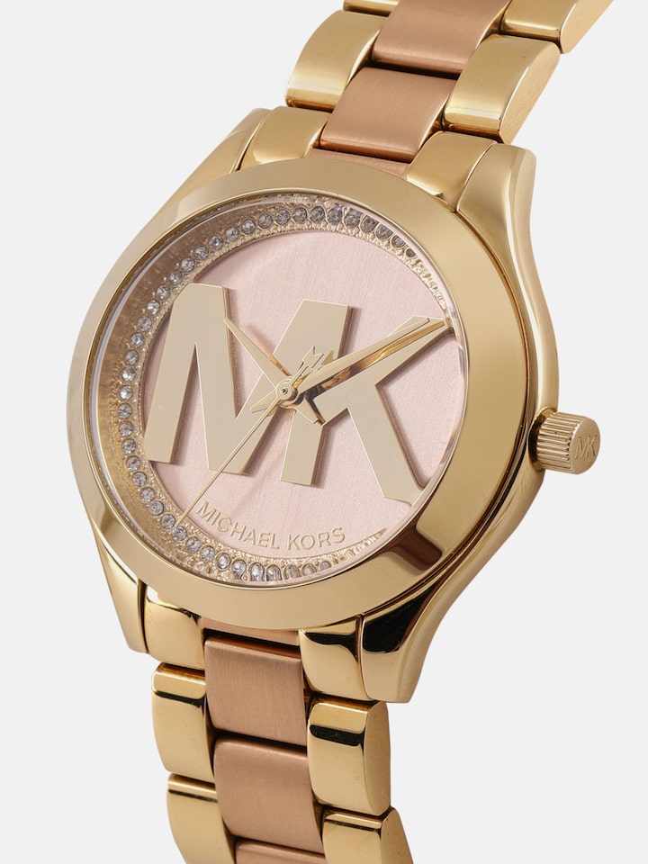 Michael Kors Mini Slim Runway Rose Gold Dial Two Tone Steel Strap Watch for Women - MK3650 Buy Now By Michael Kors