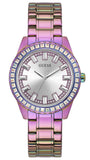 Guess Sparkler Silver Dial Purple Steel Strap Watch For Women - GW0111L5 Buy Now By Guess