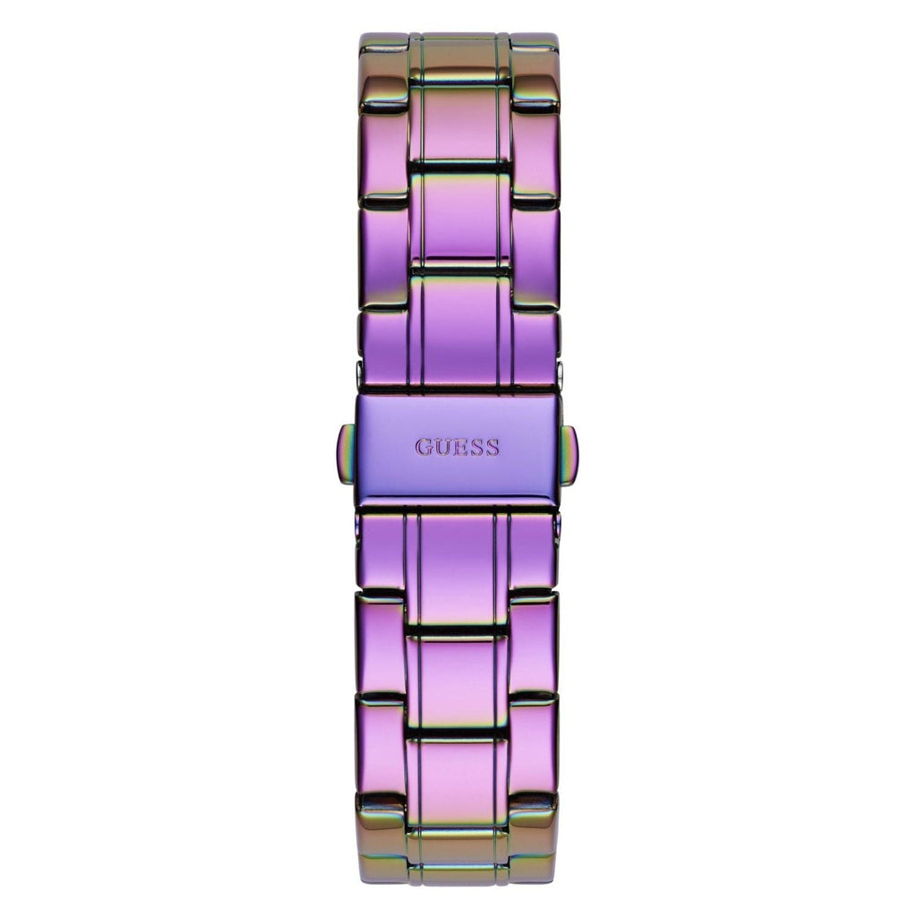 Guess Sparkler Silver Dial Purple Steel Strap Watch For Women - GW0111L5 Buy Now By Guess
