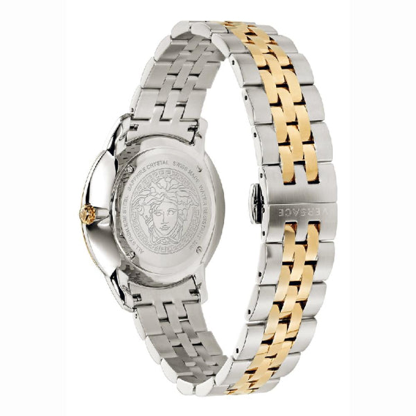 Versace Audrey Quartz White Dial Two Tone Steel Strap Watch for Women - VELR00519 Buy Now By Versace