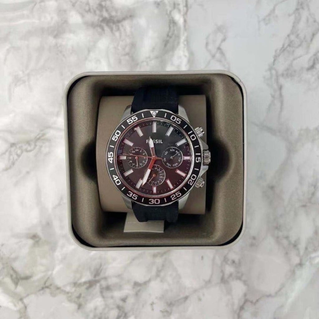 Fossil Bannon Multifunction Black Dial Black Silicone Strap Watch for Men - BQ2494 Buy Now By Fossil