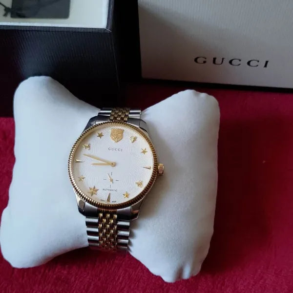 Gucci G Timeless Automatic White Dial Two Tone Steel Strap Watch for Men - YA126356 Buy Now By Gucci