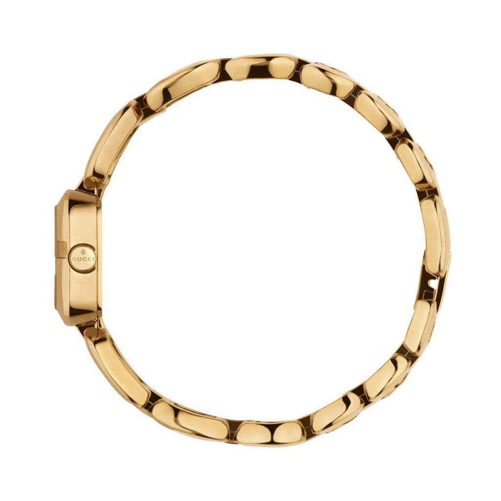 Gucci G Gucci Diamonds Mother of Pearl Dial Yellow Gold Steel Strap Watch For Women - YA125513 Buy Now By Gucci