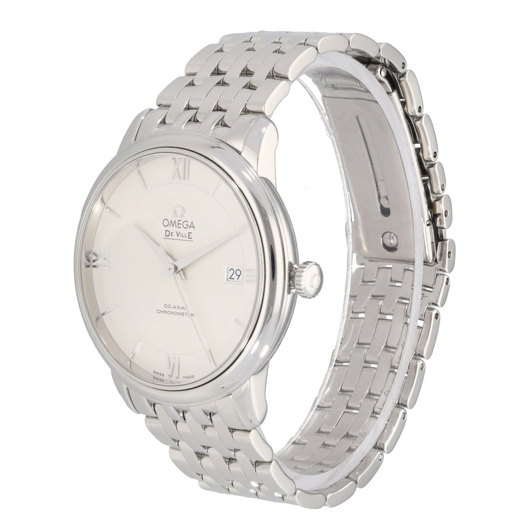 Omega De Ville Prestige Co-Axial Silver Dial Silver Steel Strap Watch for Men - 424.10.40.20.02.003 Buy Now By Omega
