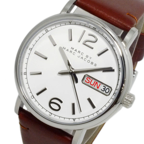 Marc Jacobs Fergus White Dial Brown Leather Strap Watch for Women - MBM8649 Buy Now By Marc Jacobs