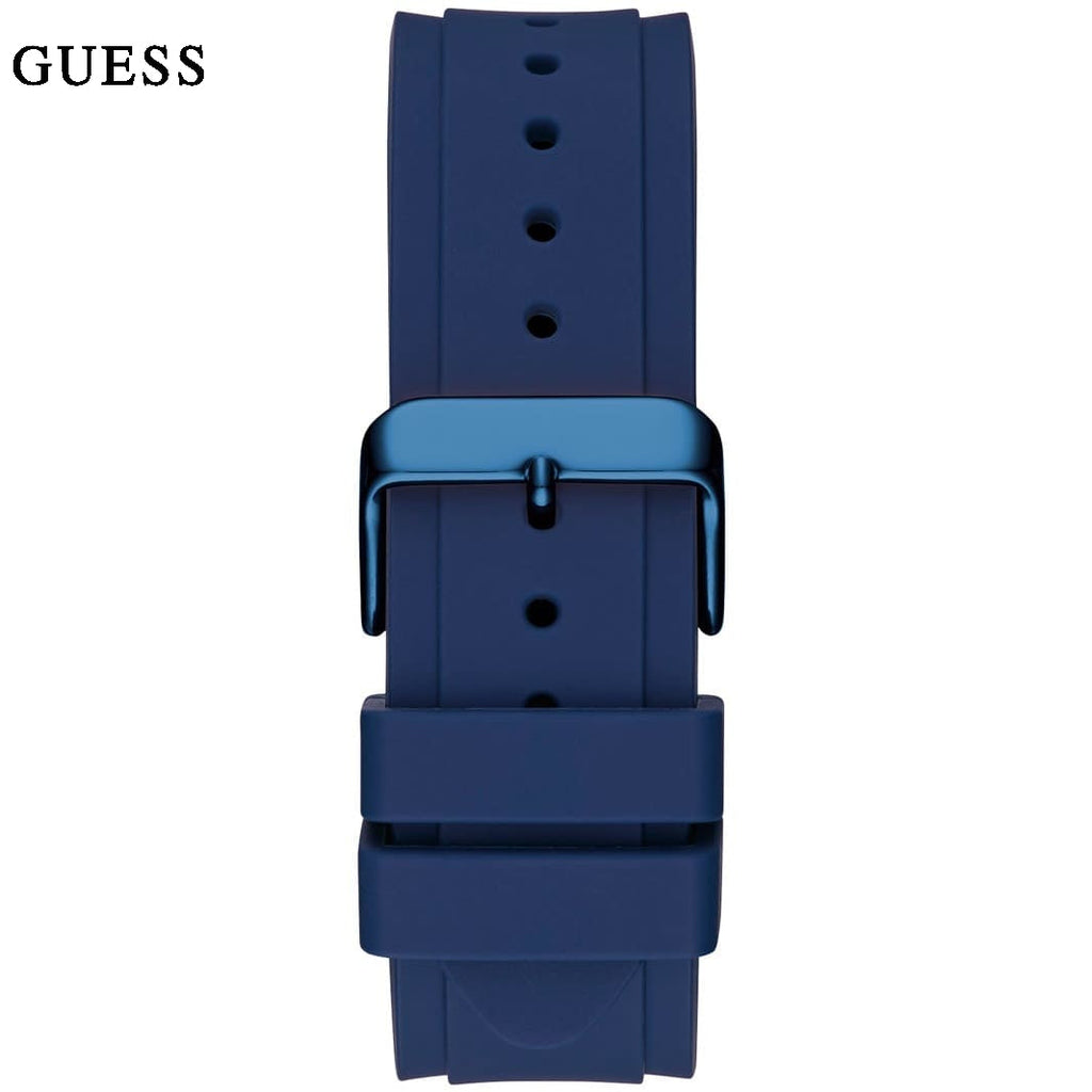 Guess Legacy Blue Dial Blue Rubber Strap Watch for Men - W1049G7 Buy Now By Guess
