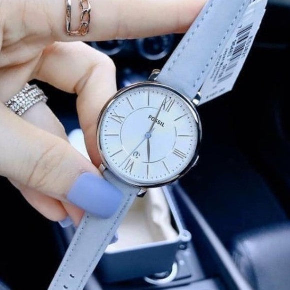 Fossil Jacqueline White Dial Light Blue Leather Strap Watch for Women - ES3821 Buy Now By Fossil
