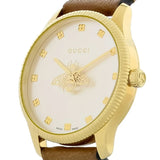 Gucci G Timeless Quartz Silver Dial Brown Leather Strap Watch For Women - YA1265022 Buy Now By Gucci
