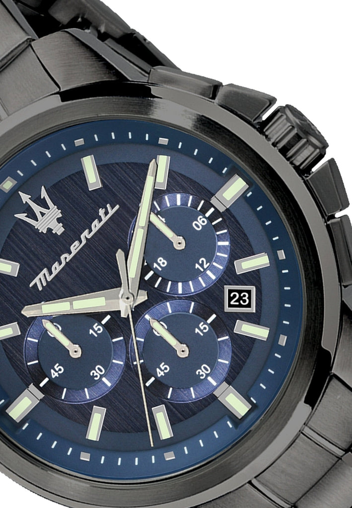 Maserati Successo Chronograph Blue Dial Black Steel Strap Watch For Men - R8873621005 Buy Now By Maserati