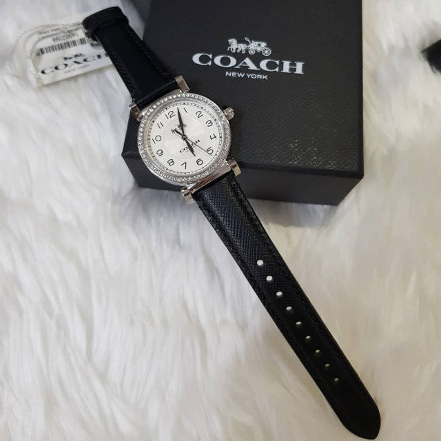Coach Madison White Dial Black Leather Strap Watch for Women - 14502399 Buy Now By Coach